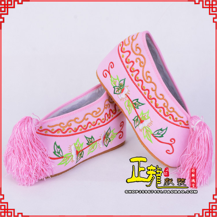 和平花旦鞋女绣花彩鞋 舒适款草花内高彩鞋