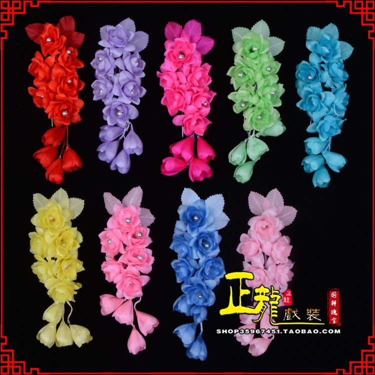 和平鬓花头饰小花头花 真丝绢花