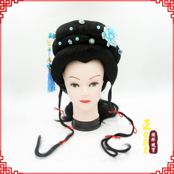 和平戏剧服装京剧越剧小旦花旦丫鬟假发 小姐头套